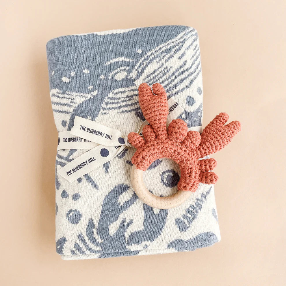 The Blueberry Hill Cotton Baby Nautical Gift Set, Crab