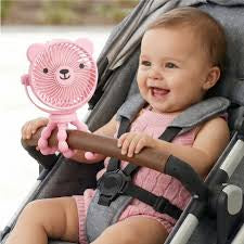Itzy Ritzy 3- Speed Breeze Stroller Fan- Pink Bear