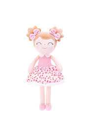 Tiny Tots Plush Doll | Strawberry Doll with Two Hair Bows