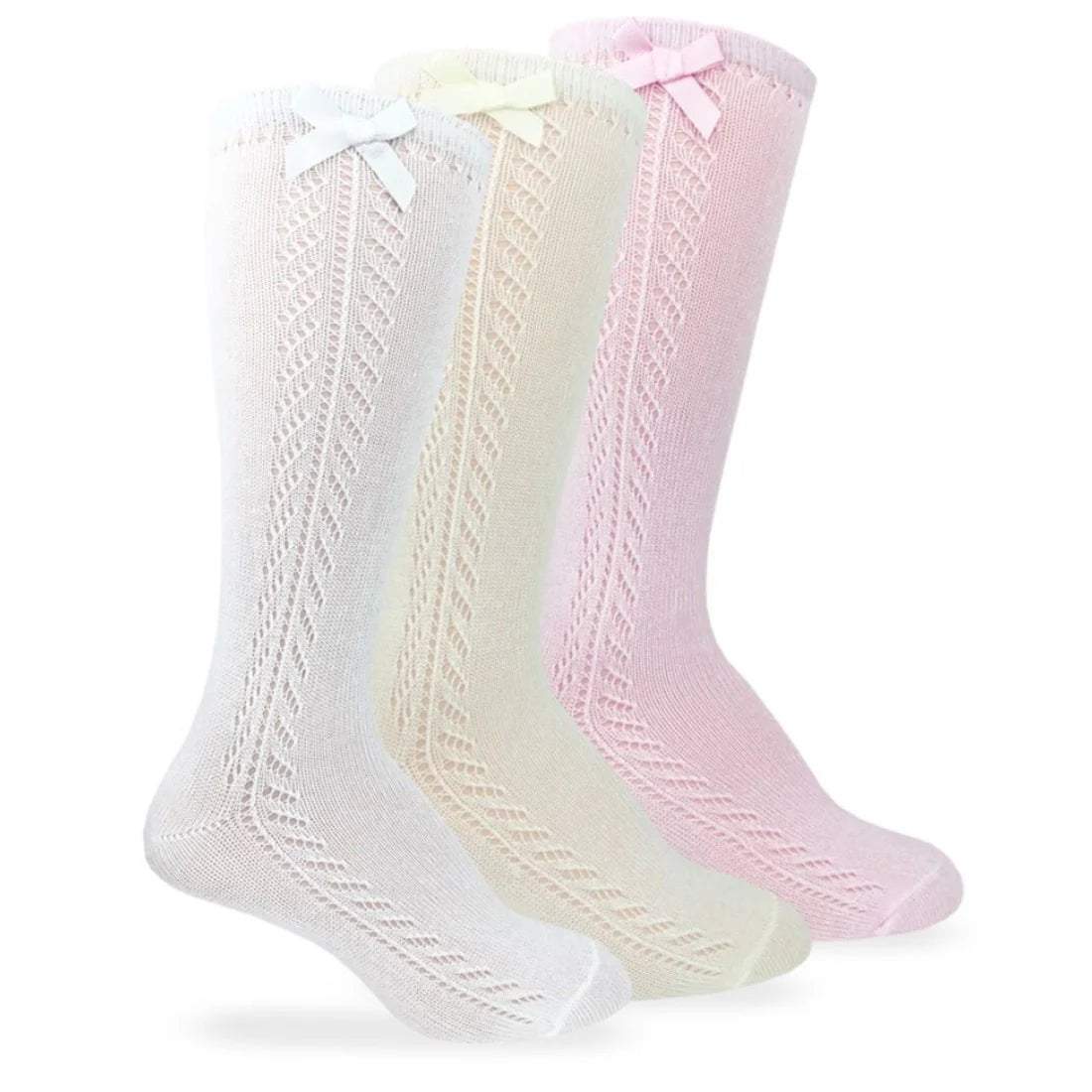 Jefferies Socks Pointelle Bow Knee High Socks