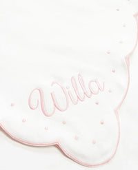 The Proper Peony | Scalloped Dot Receiving Blanket