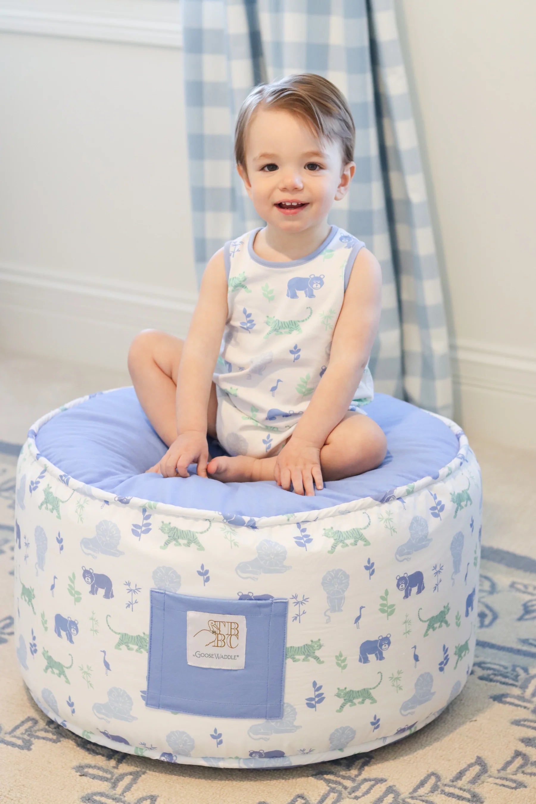 GooseWaddle-TBBC-Kids Ottoman in Lions, Tigers, & Bears