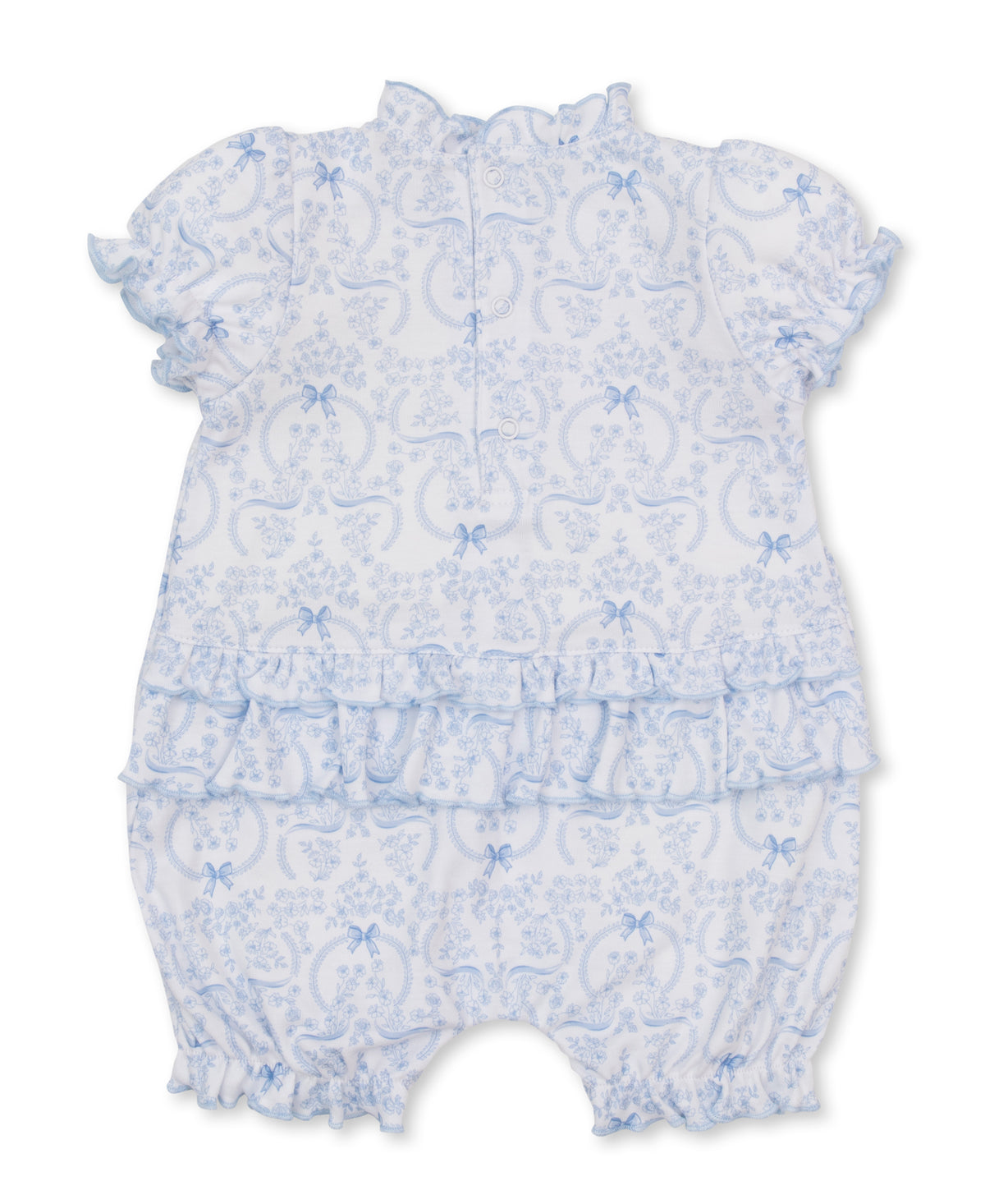 Kissy Kissy |Delicate Blooming Bows Blue Short Playsuit