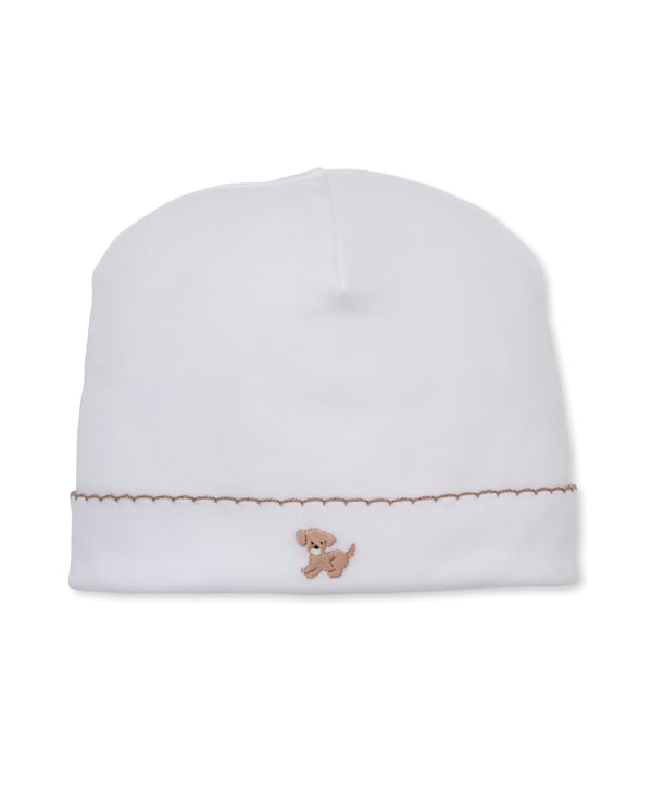 Kissy Kissy | Premier Puppy Paws White/Brown Hand Emb. Hat