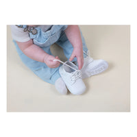 Angel Baby Shoes -James Boy's White Leather Lace Up Shoe (Baby)