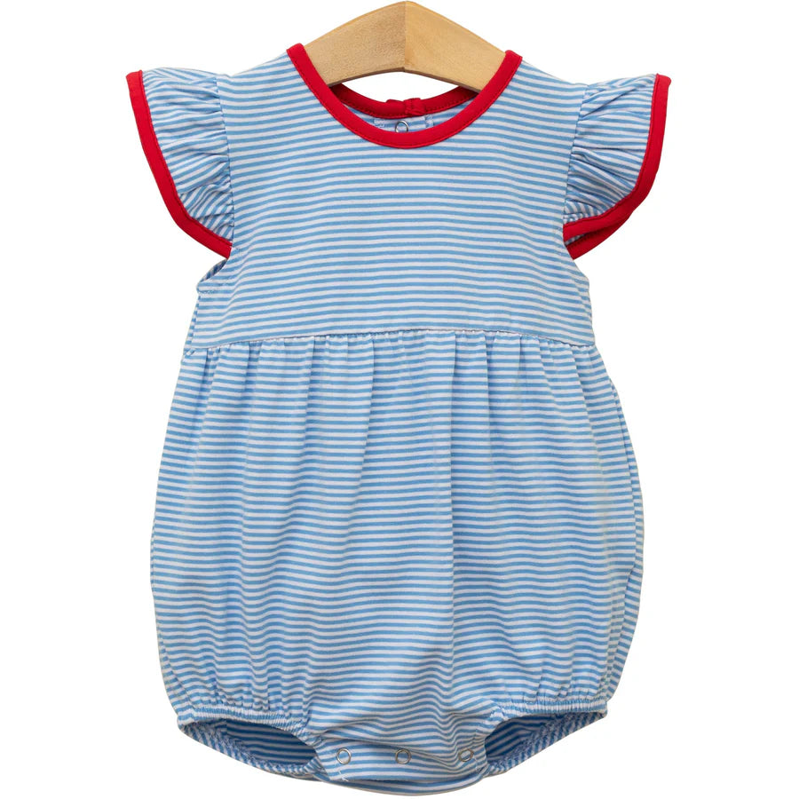 Trotter Street Lucy Bubble- Cornflower Stripe/Red