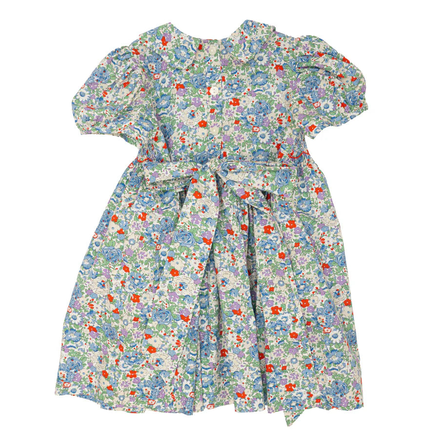 Lulu Bebe | Blue Floral Smocked Gianna Dress