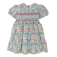 Lulu Bebe | Blue Floral Smocked Gianna Dress