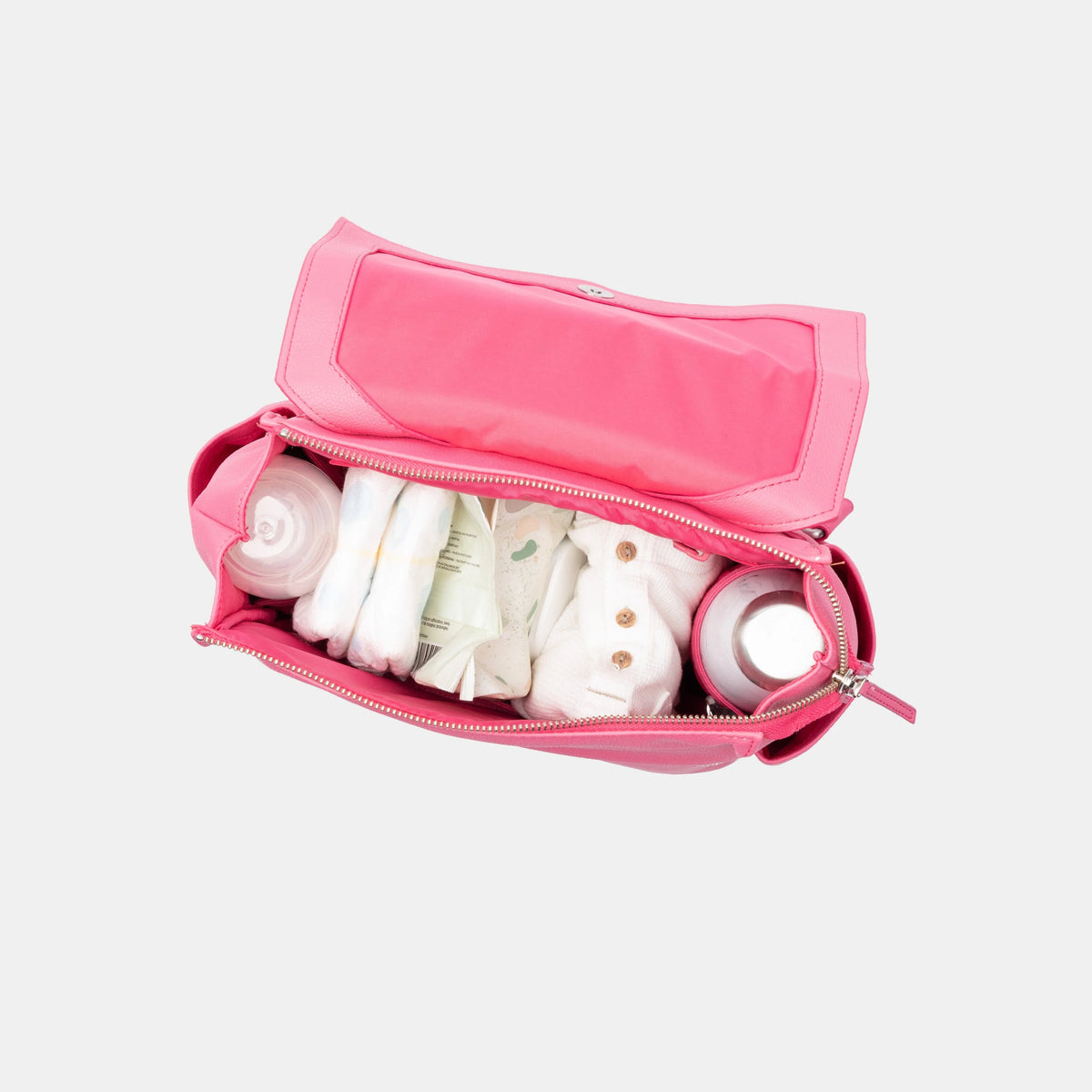 Freshly Picked | The Mini Classic Diaper Bag II in Hot Pink