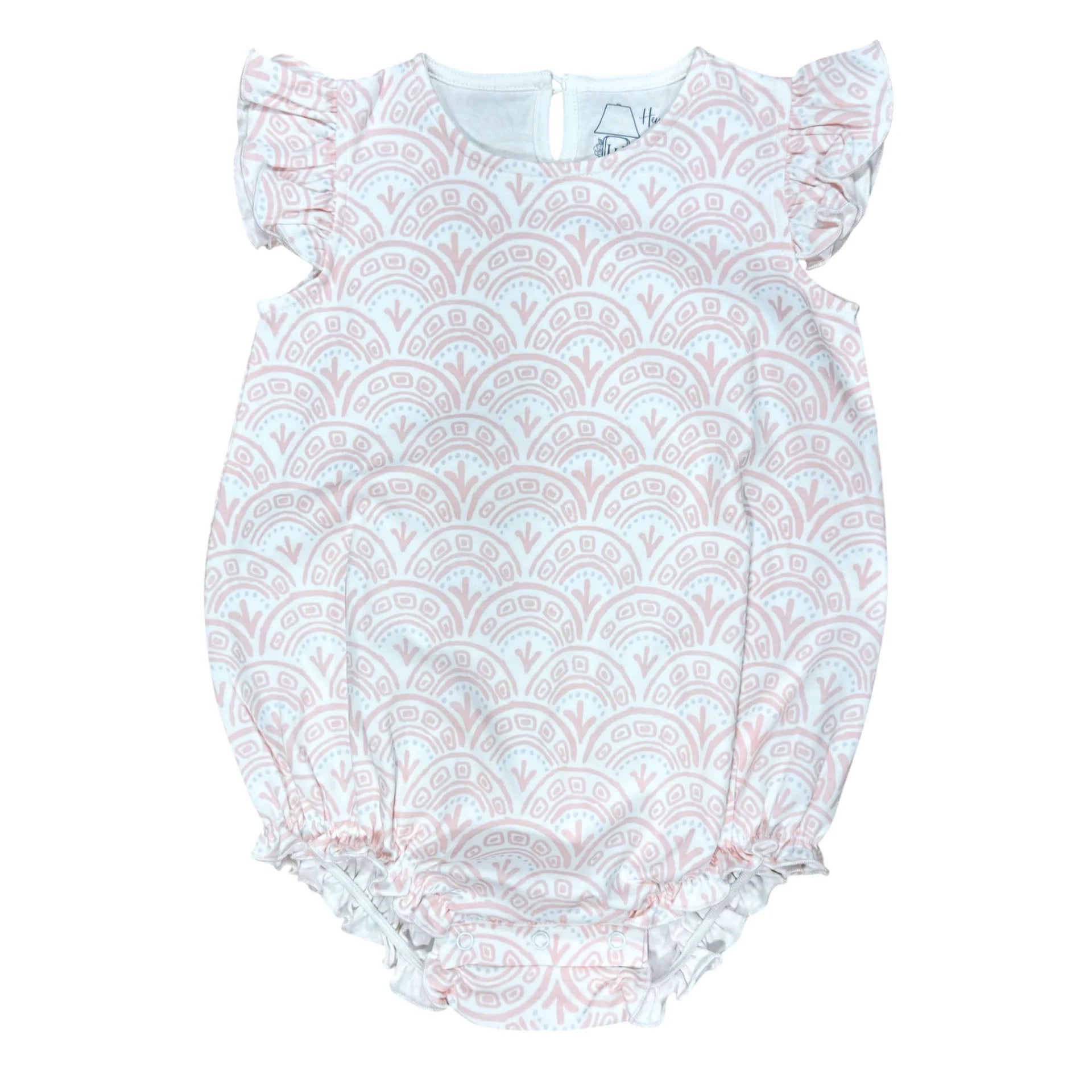 Heyward House Girls Classic Bubble in Pink Scallop