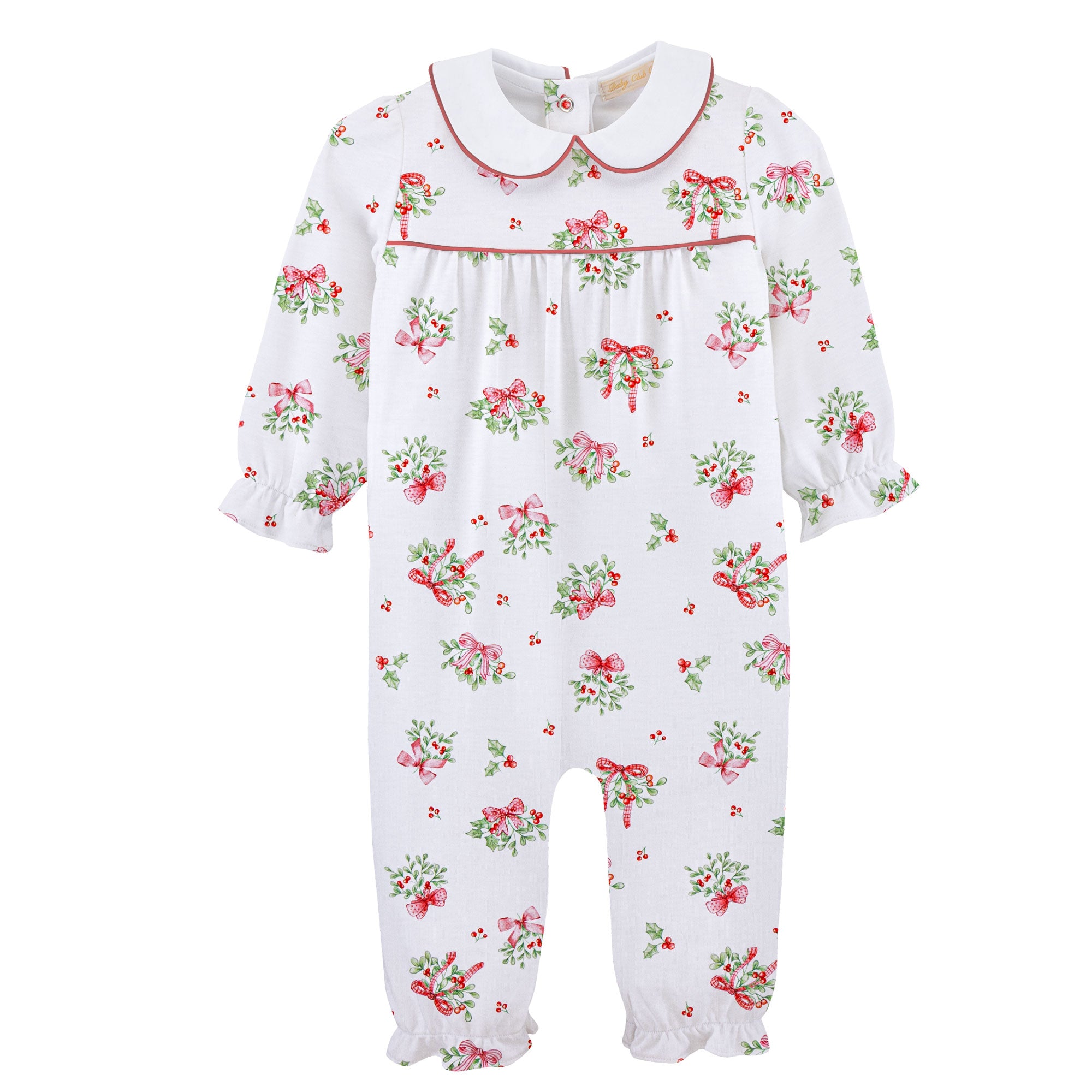 Baby Club Chic | Mistletoe Kisses Pima Playsuit w/ Collar