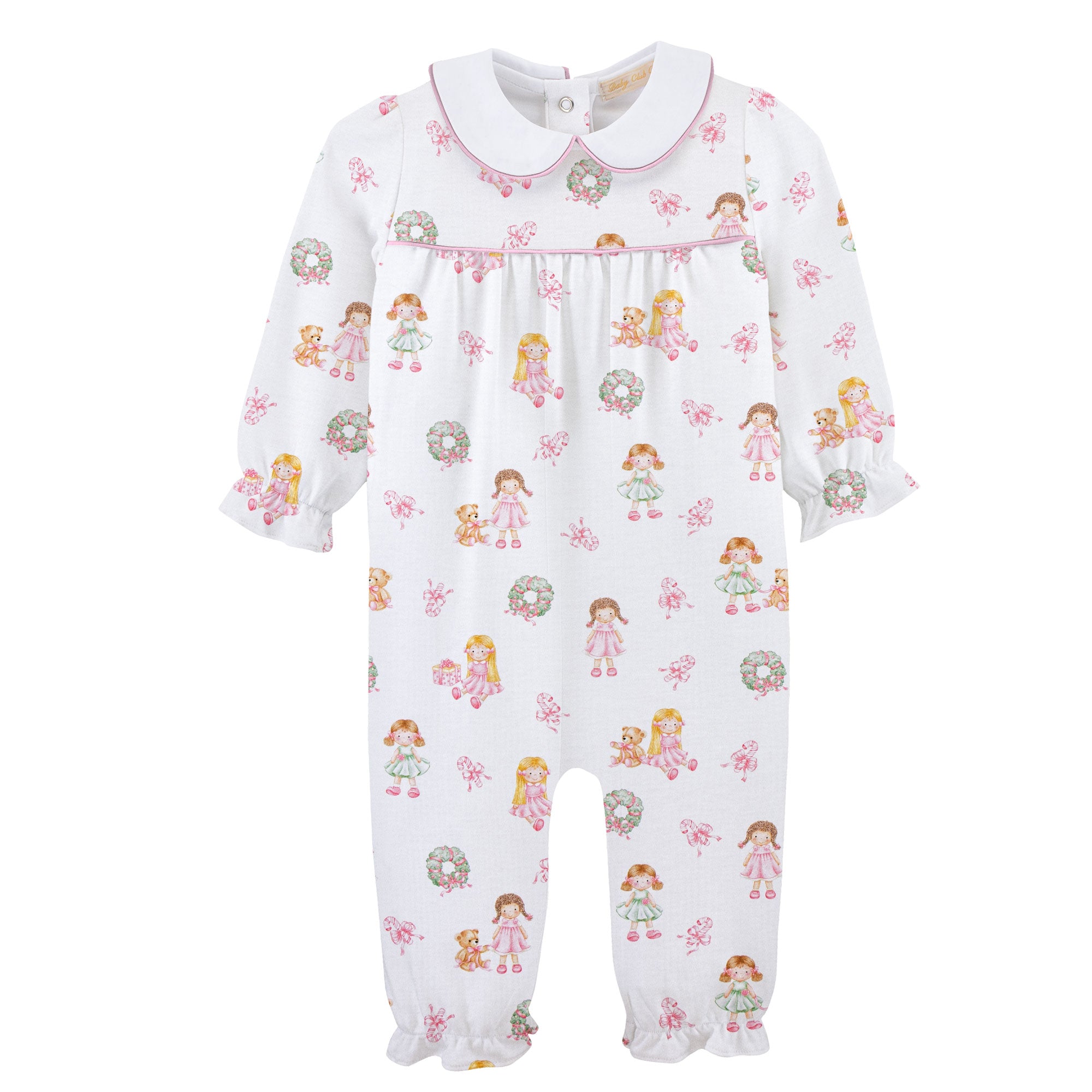 Baby Club Chic | Sweet Holidays Pima Playsuit w/ Round Collar