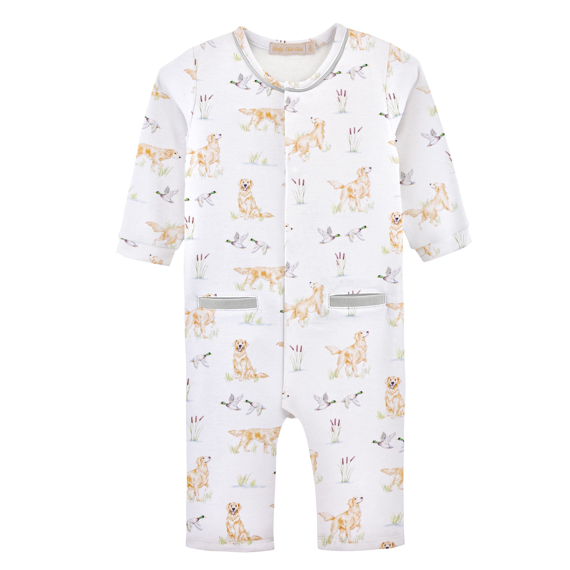 Baby Club Chic | Goldens & Mallards Boys Pima Playsuit