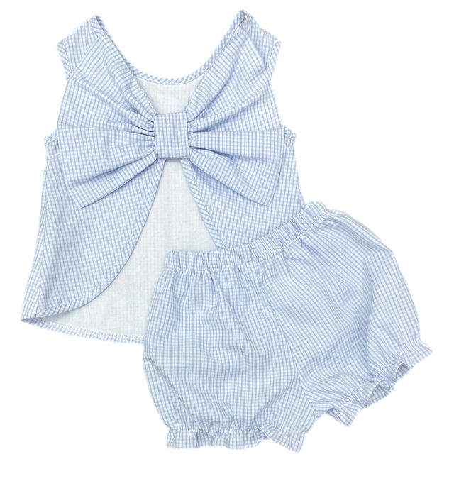 James & Lottie | Bloomer Set in Blue Gingham