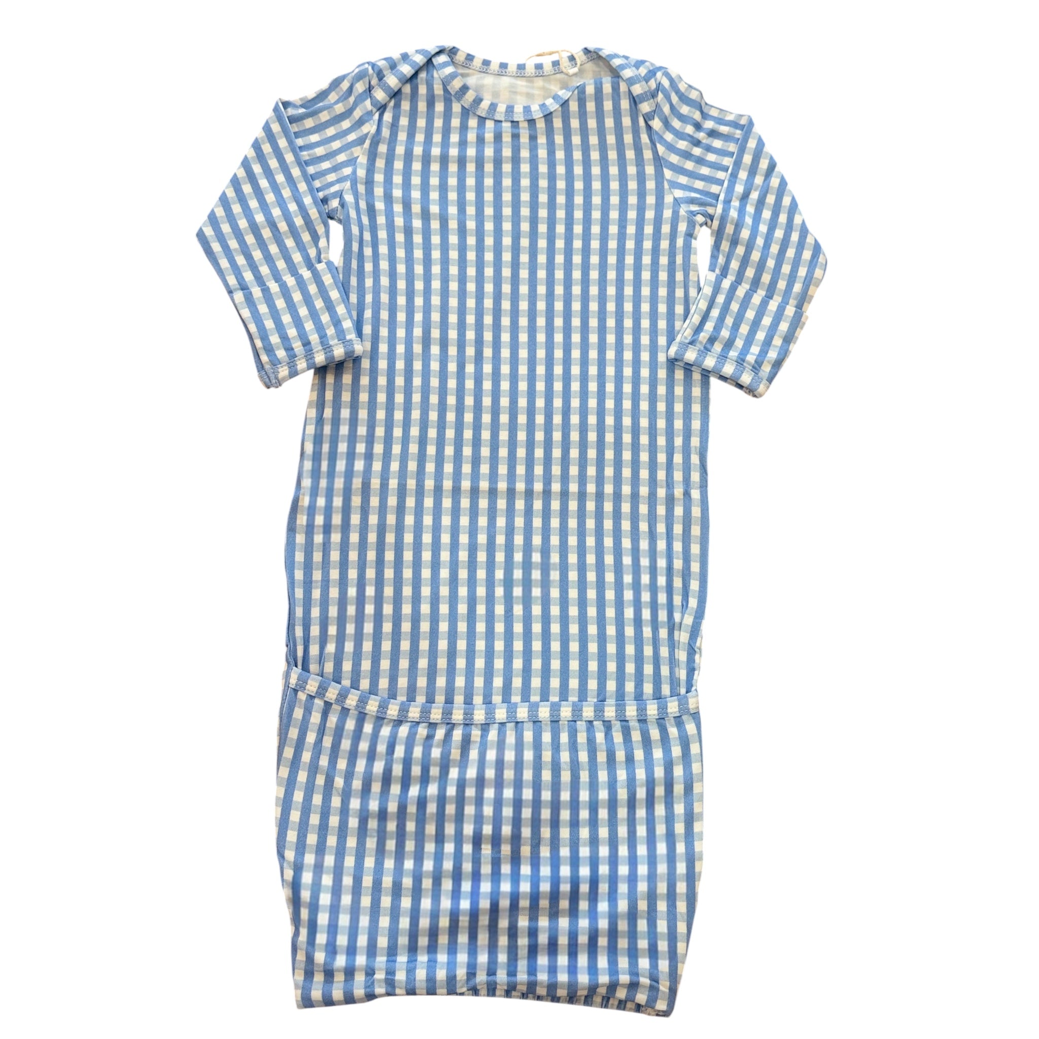 Uptown Baby | Blue Gingham Newborn Gown