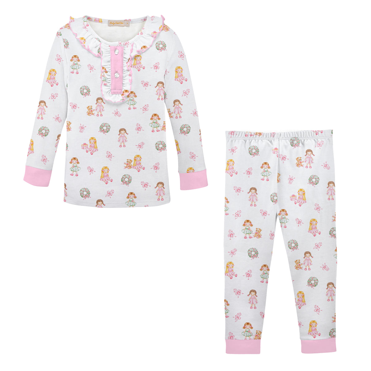 Baby Club Chic | Sweet Holiday Dolls Pima PJ Set