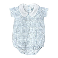 Heyward House Boys Pleated Bubble in Blue Scallop