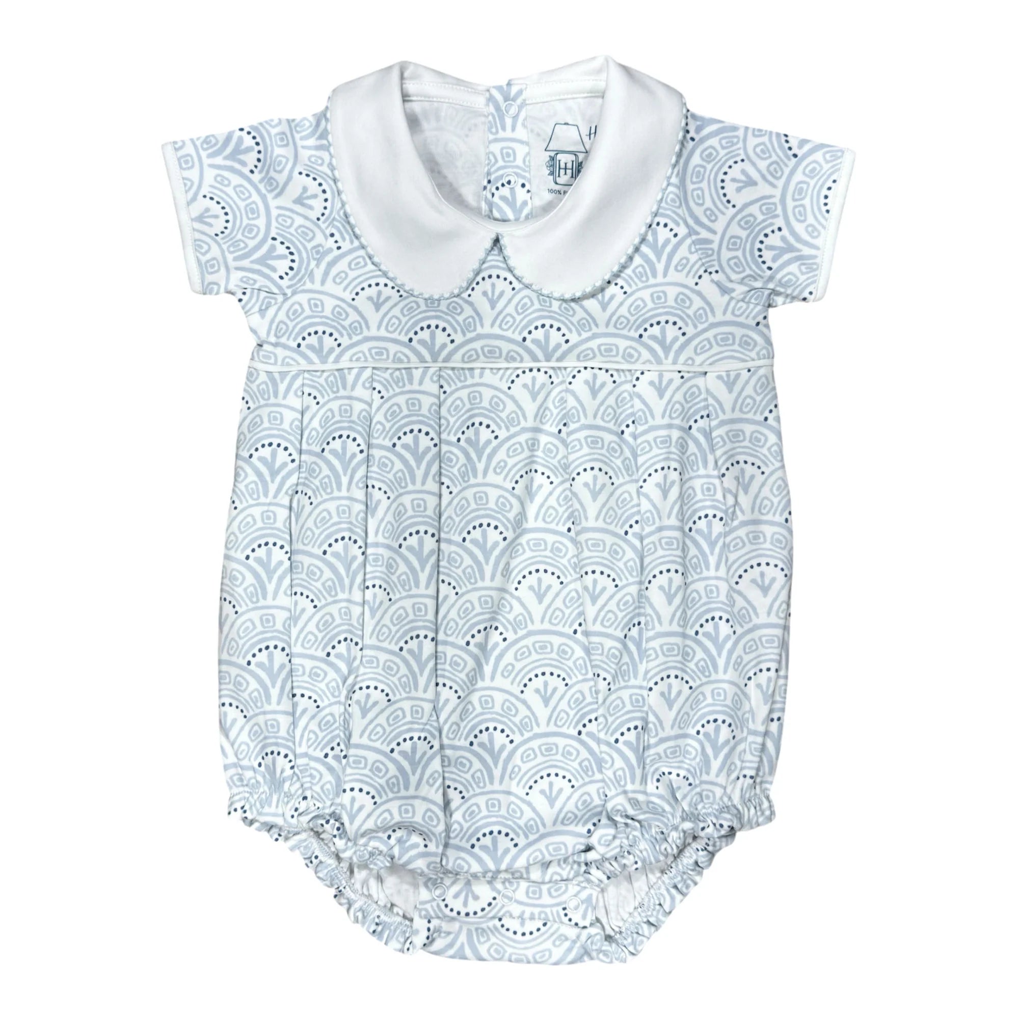 Heyward House Boys Pleated Bubble in Blue Scallop