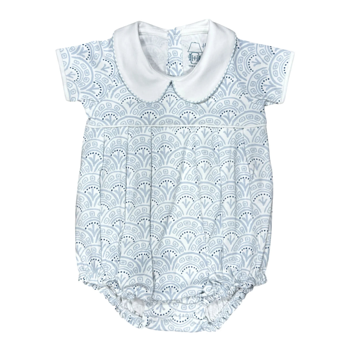 Heyward House Boys Pleated Bubble in Blue Scallop