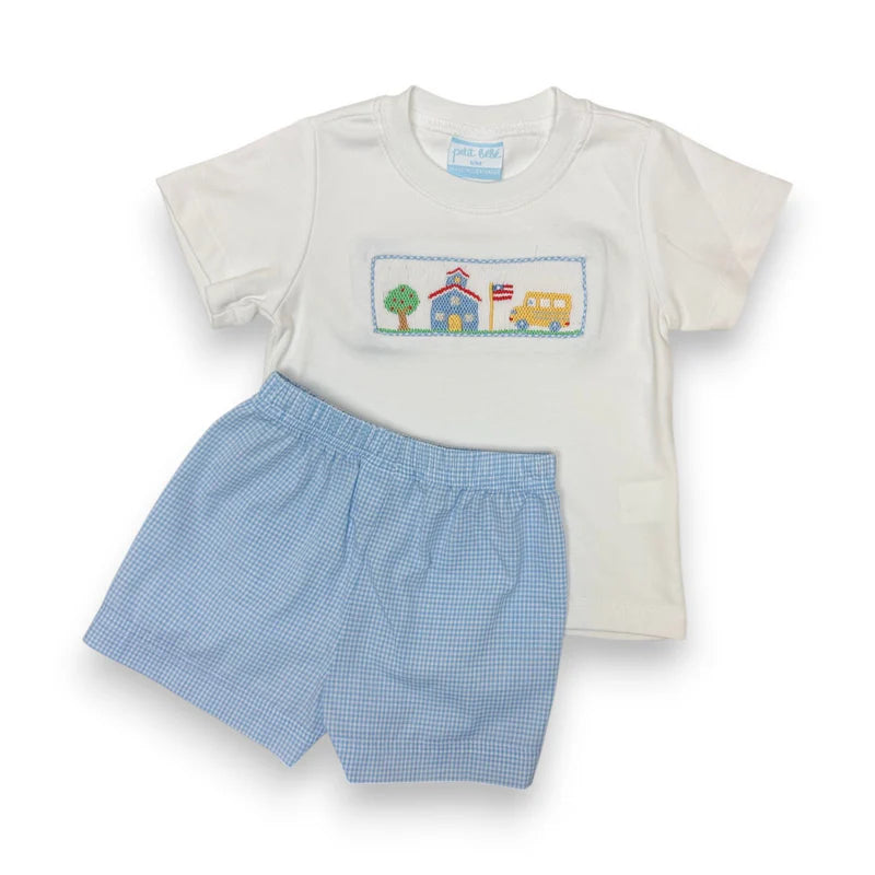 Petit Bebe | School House Boys Shorts Set