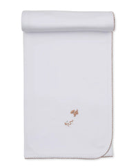 Kissy Kissy | Premier Puppy Paws White/Brown Hand Emb. Blanket
