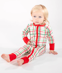 Goosies Festive Plaid Convertible Zip Pajamas