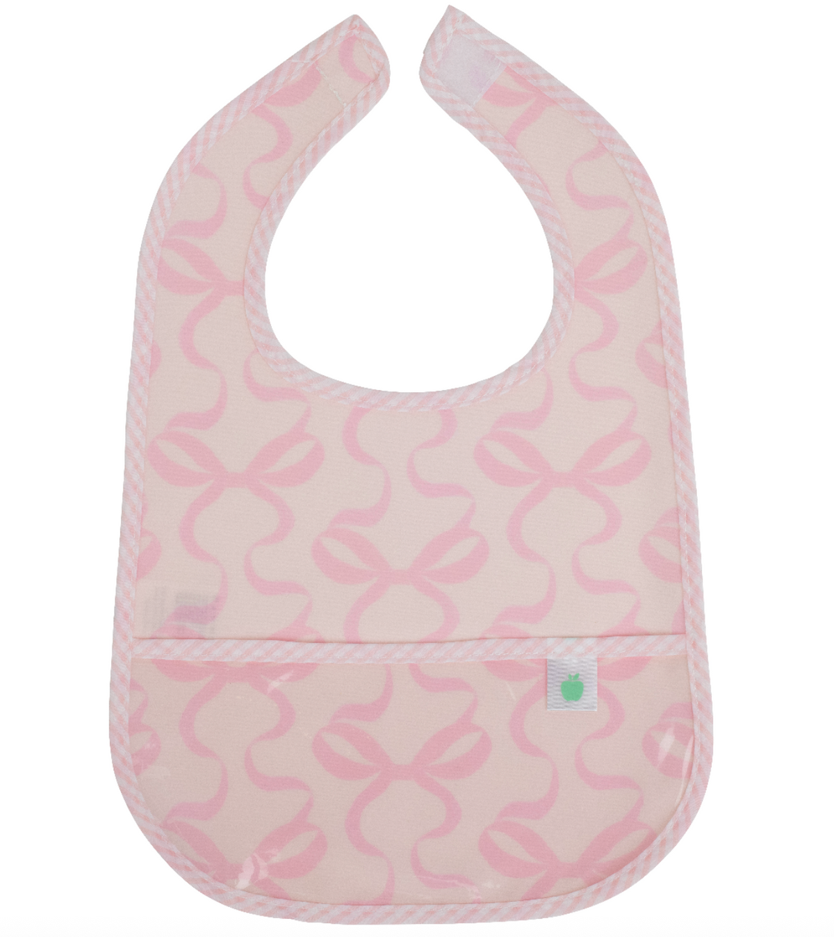 Apple Of My Isla | The Wipe It Bib, Bows on Pink