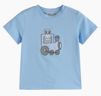 Lil Cactus Blue Easter Train T-Shirt and Seersucker Shorts Set