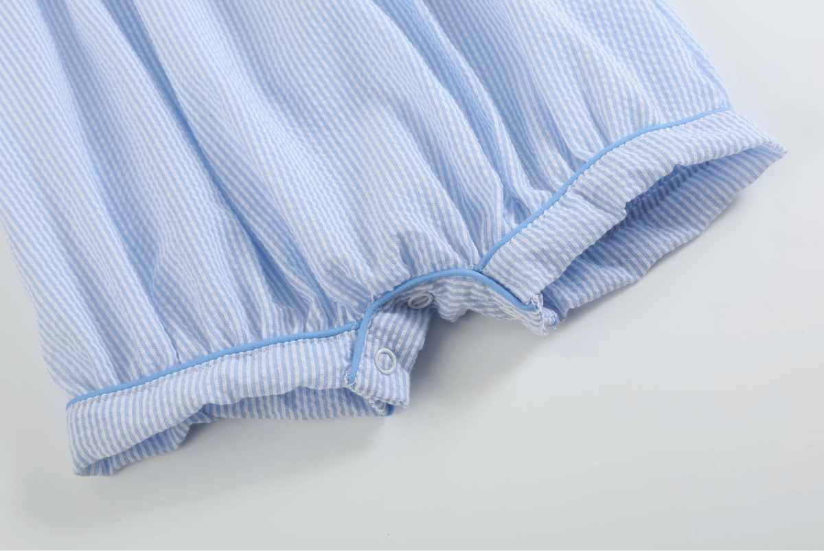 Lil Cactus Blue Stripe Bunny Romper