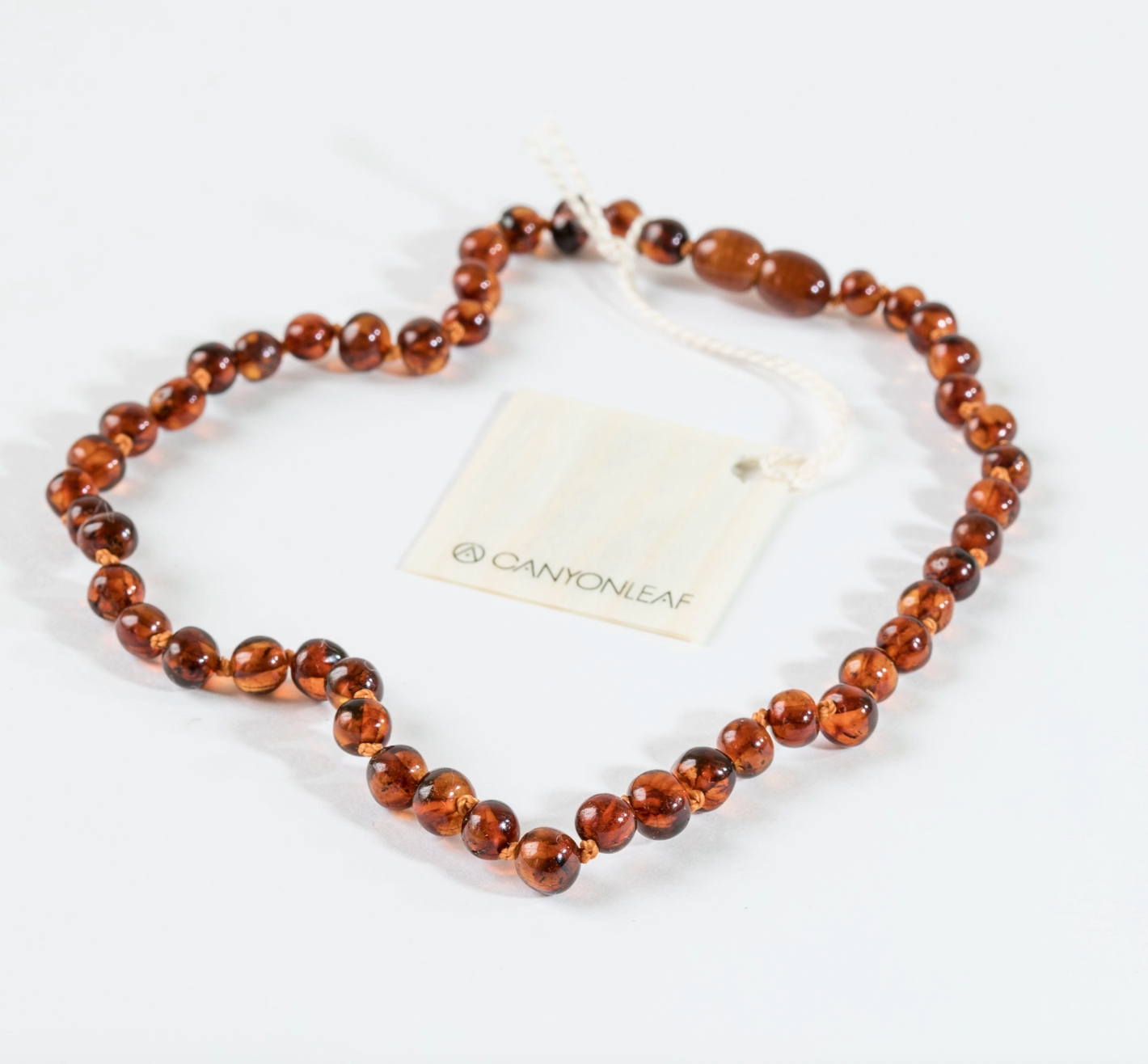 Canyon Leaf | Baltic Amber Teething Necklace 11”
