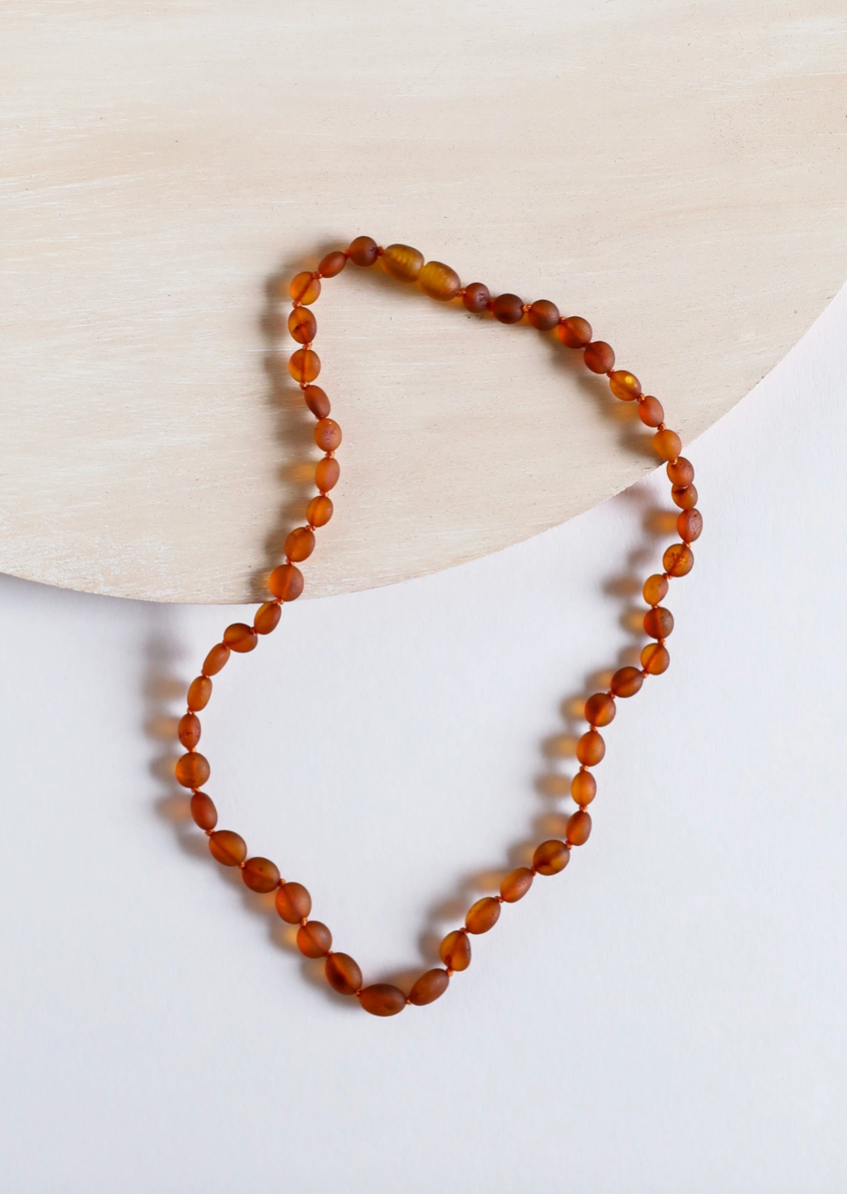 Canyon Leaf | Baltic Amber Teething Necklace 13”
