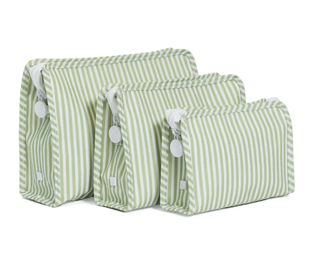 TRVL Design | Pimlico Stripe Sage Roadie | Large Zip Pouch