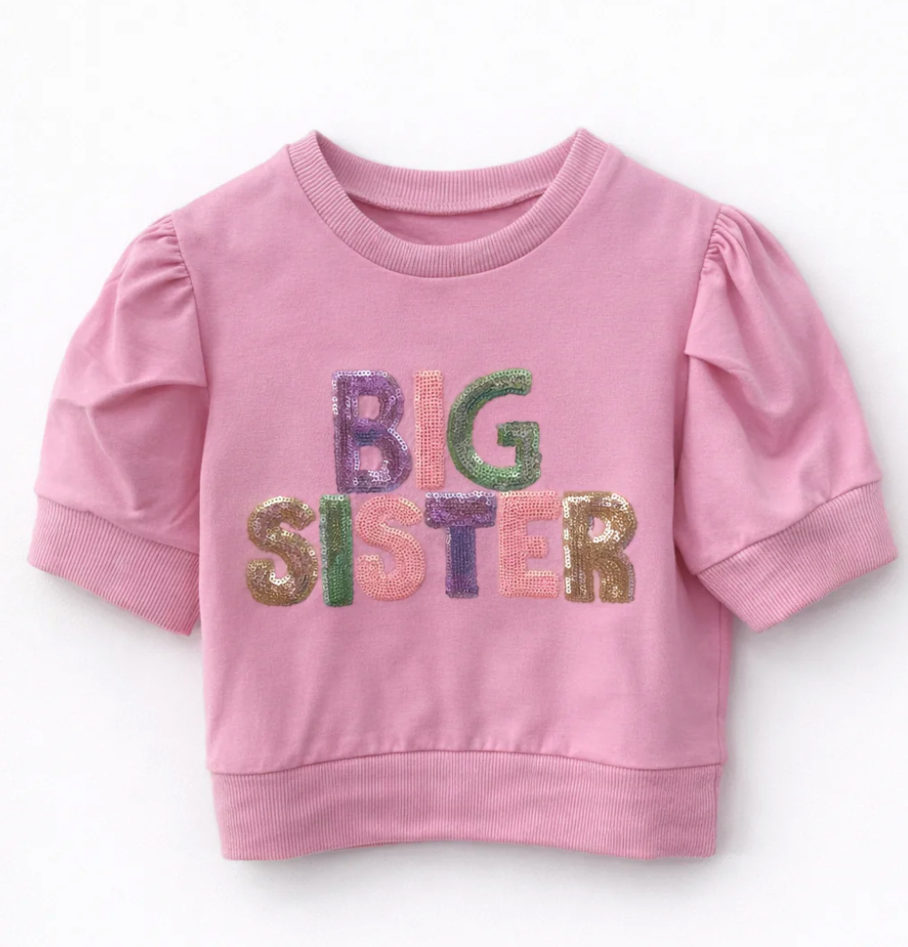 Lulu Bebe | Big Sis Sequin Puff Sleeve Top