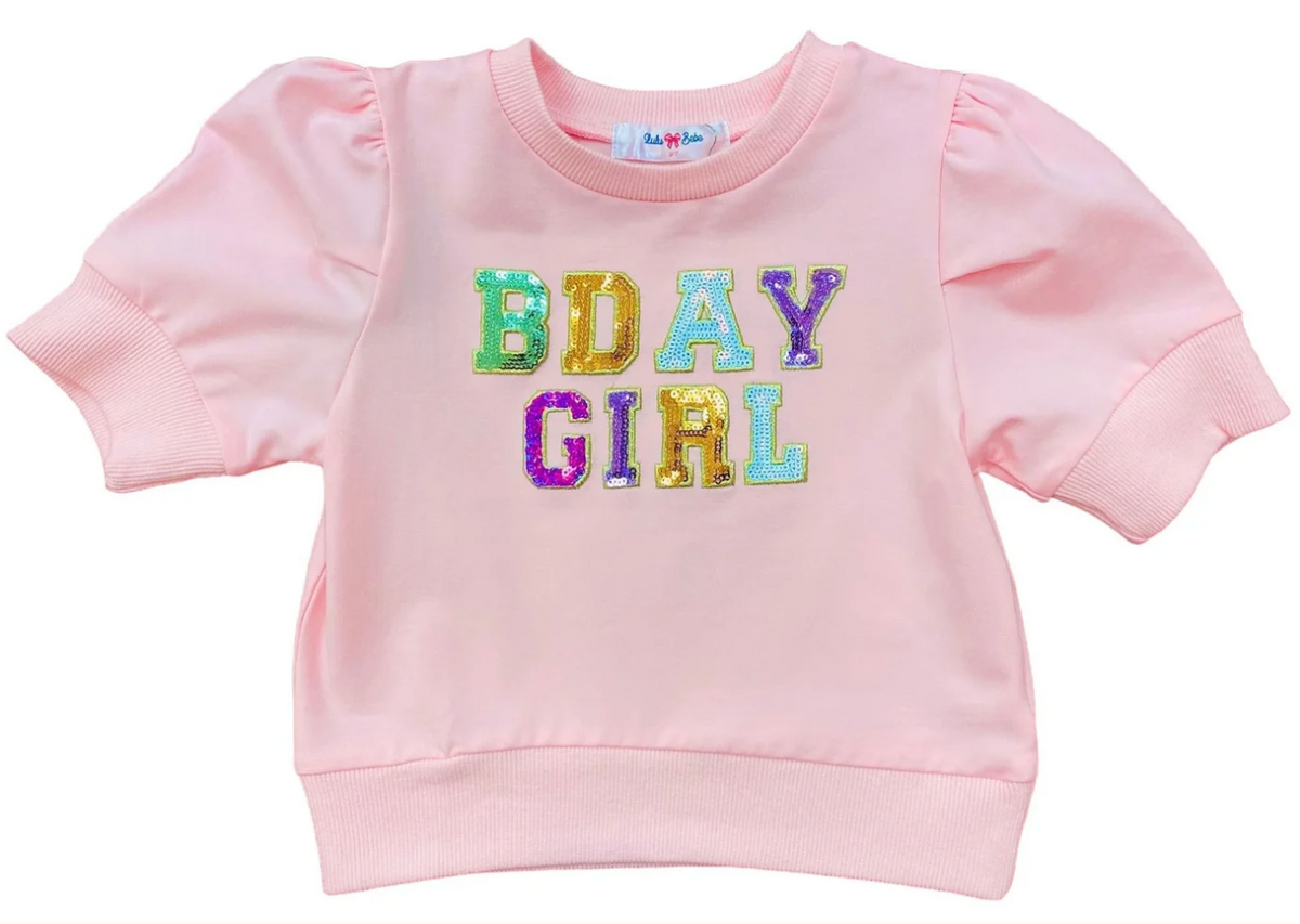 Lulu Bebe | Birthday Girl Sequin Puff Sleeve Top