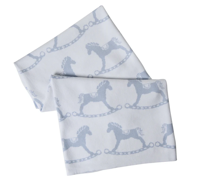 Rocking Horse Baby Blanket | Baby Blue
