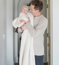 Saranoni | Waffle Knit Receiving Blanket | Swan