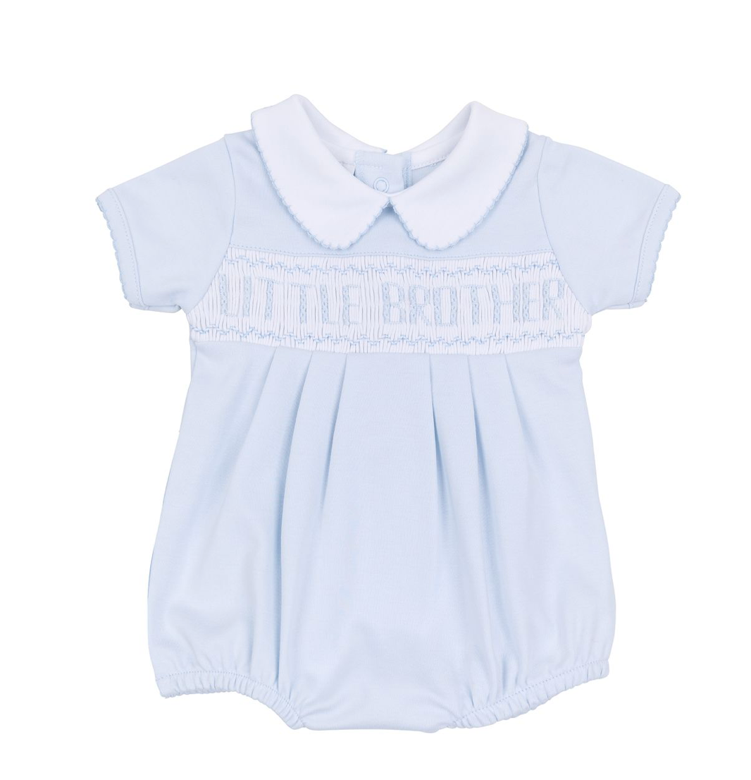 Magnolia Baby | Little Brother & Little Sister Smocked Short Sleeve Bubble