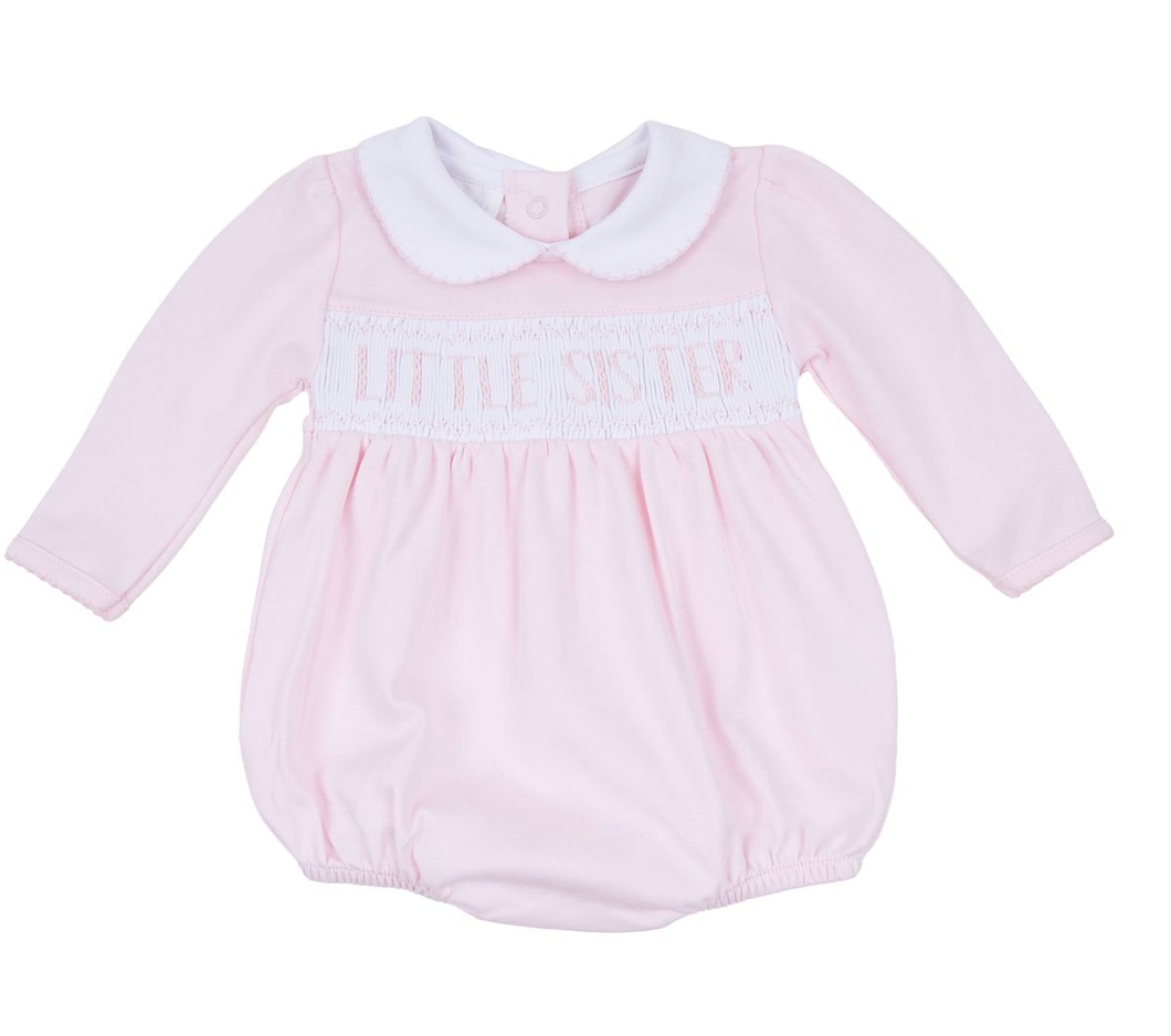 Magnolia Baby | Little Sister Smocked Long Sleeve Bubble