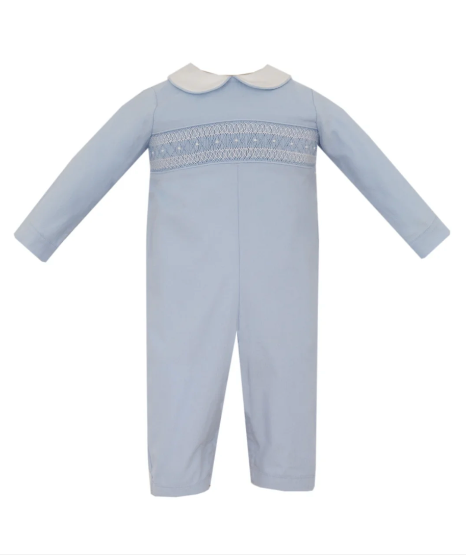 Petit Bebe | Ethan Blue Corduroy Long Romper