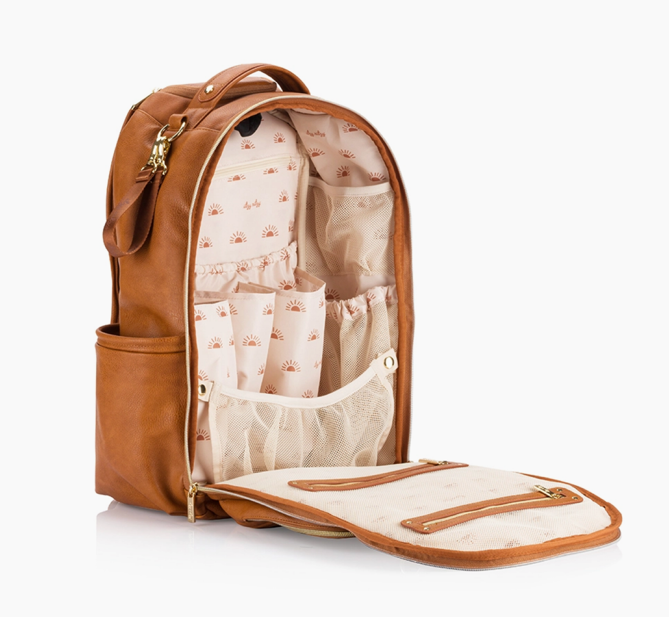 Itzy Ritzy | Cognac Boss Plus | Backpack Diaper Bag