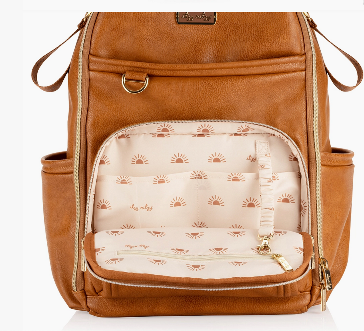 Itzy Ritzy | Cognac Boss Plus | Backpack Diaper Bag
