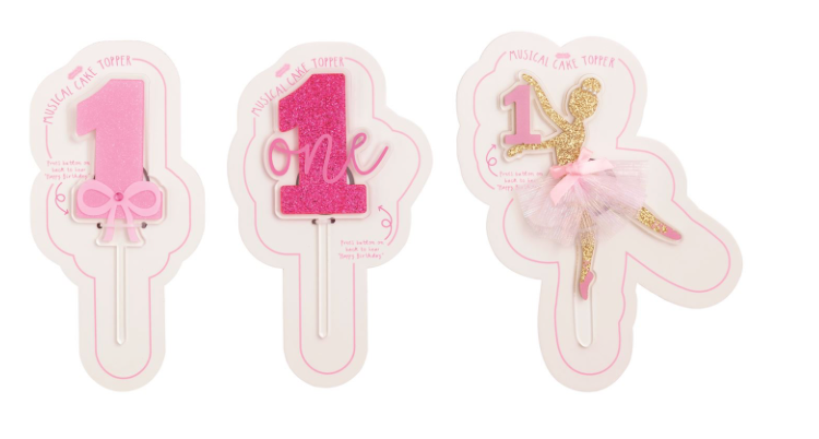 Mud Pie | Girl Musical Birthday Cake Toppers