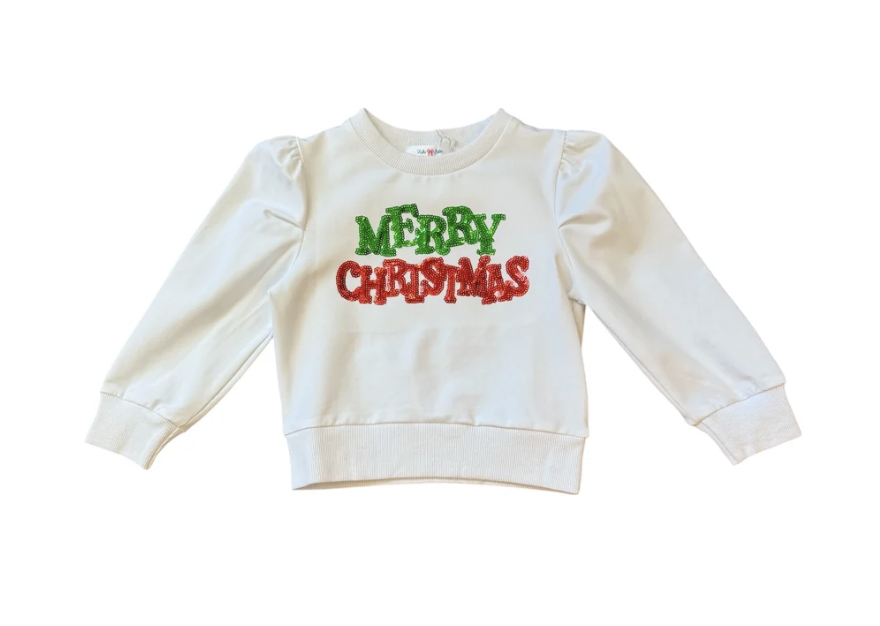 LuLu BeBe | Merry Christmas Sequin Puff Shirt