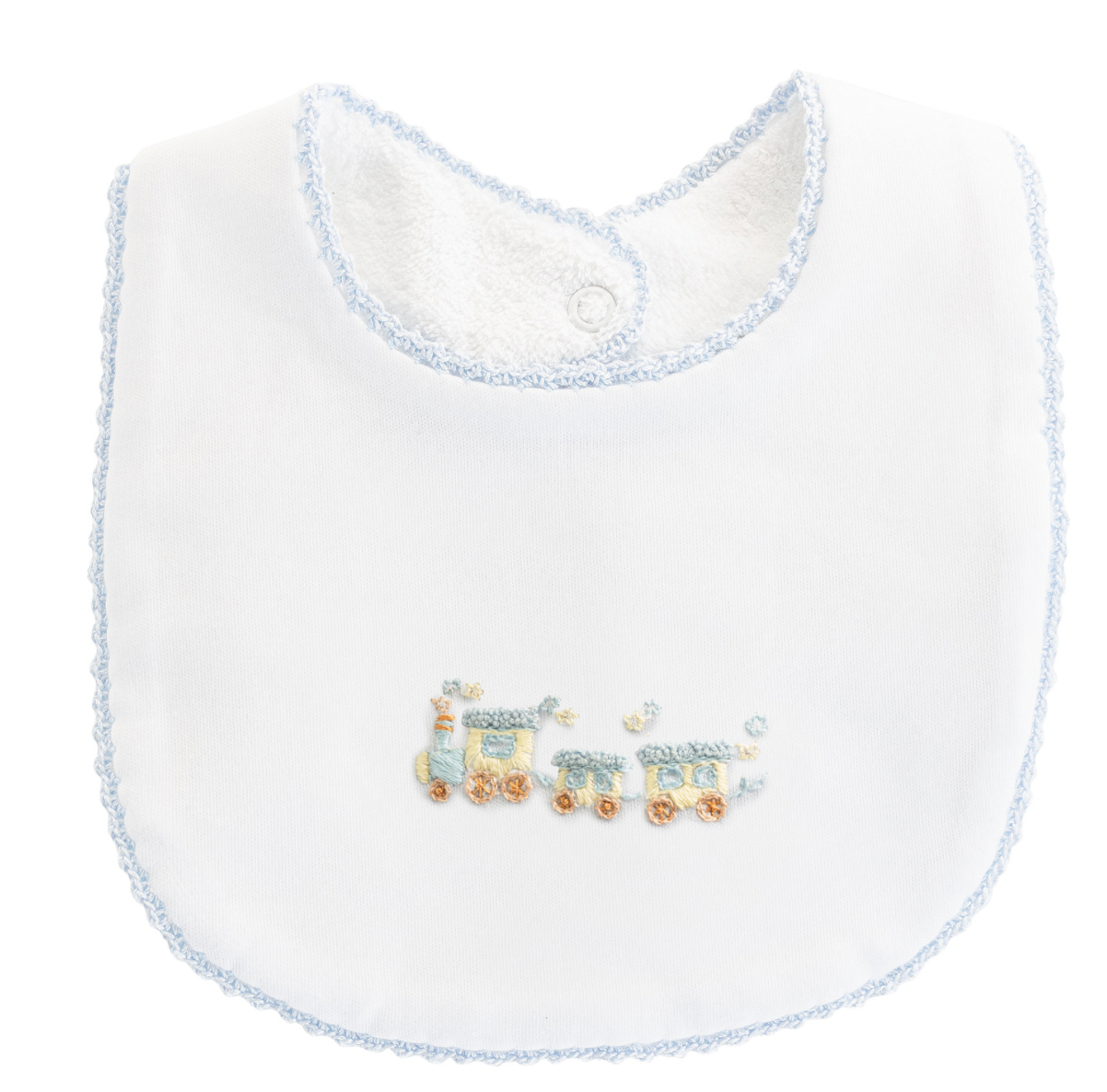 Baby Club Chic | Little Train Embroidered Pima Bib