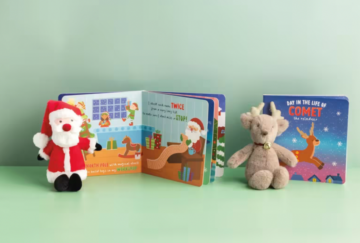 Mud Pie | Santa Book With Plush