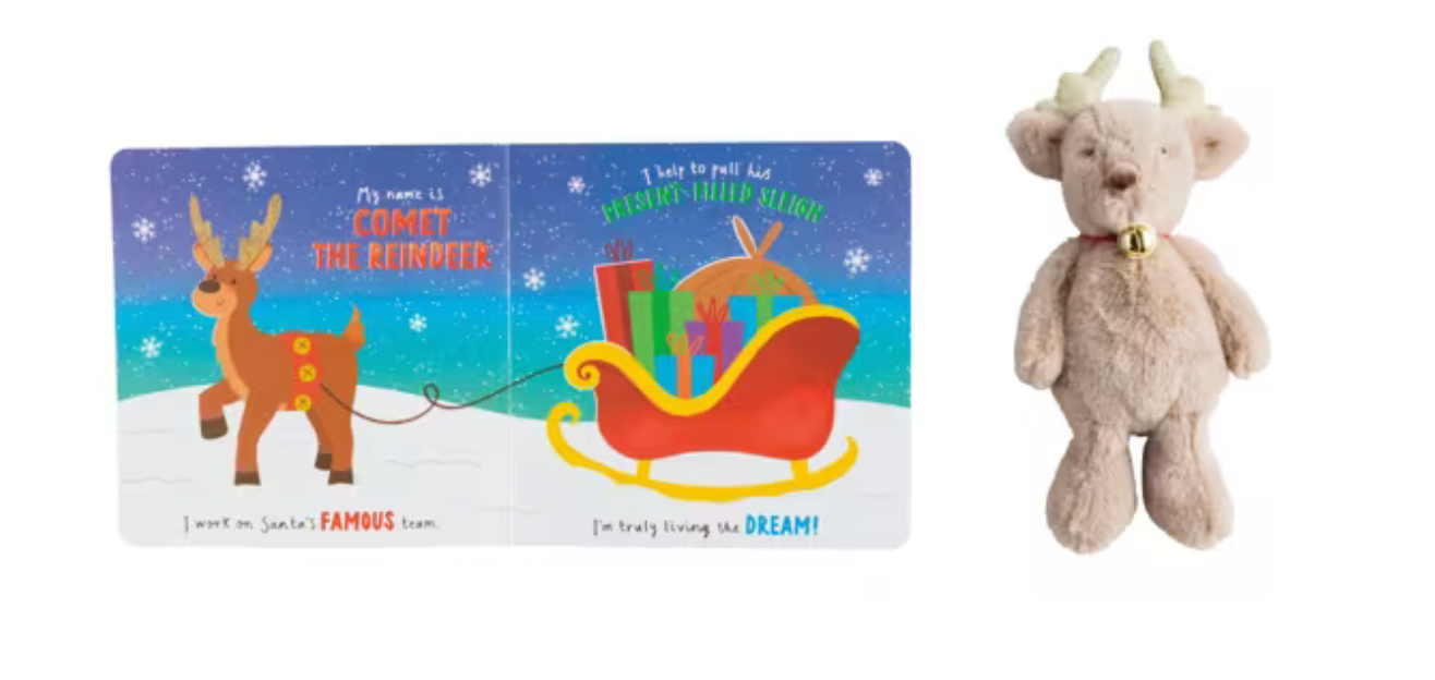 Mud Pie | Reindeer Book With Plush