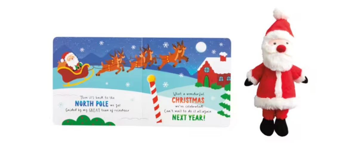 Mud Pie | Santa Book With Plush