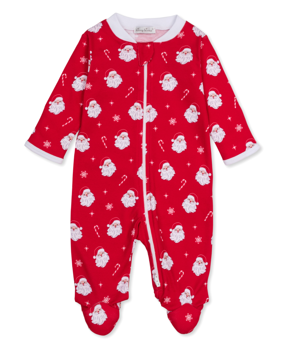 Kissy Kissy | Christmas Santas Zip Footie