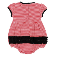 Magnolia Baby | Bulldog Pride Applique Ruffle Short Sleeve Bubble