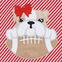 Magnolia Baby | Bulldog Pride Applique Ruffle Short Sleeve Bubble